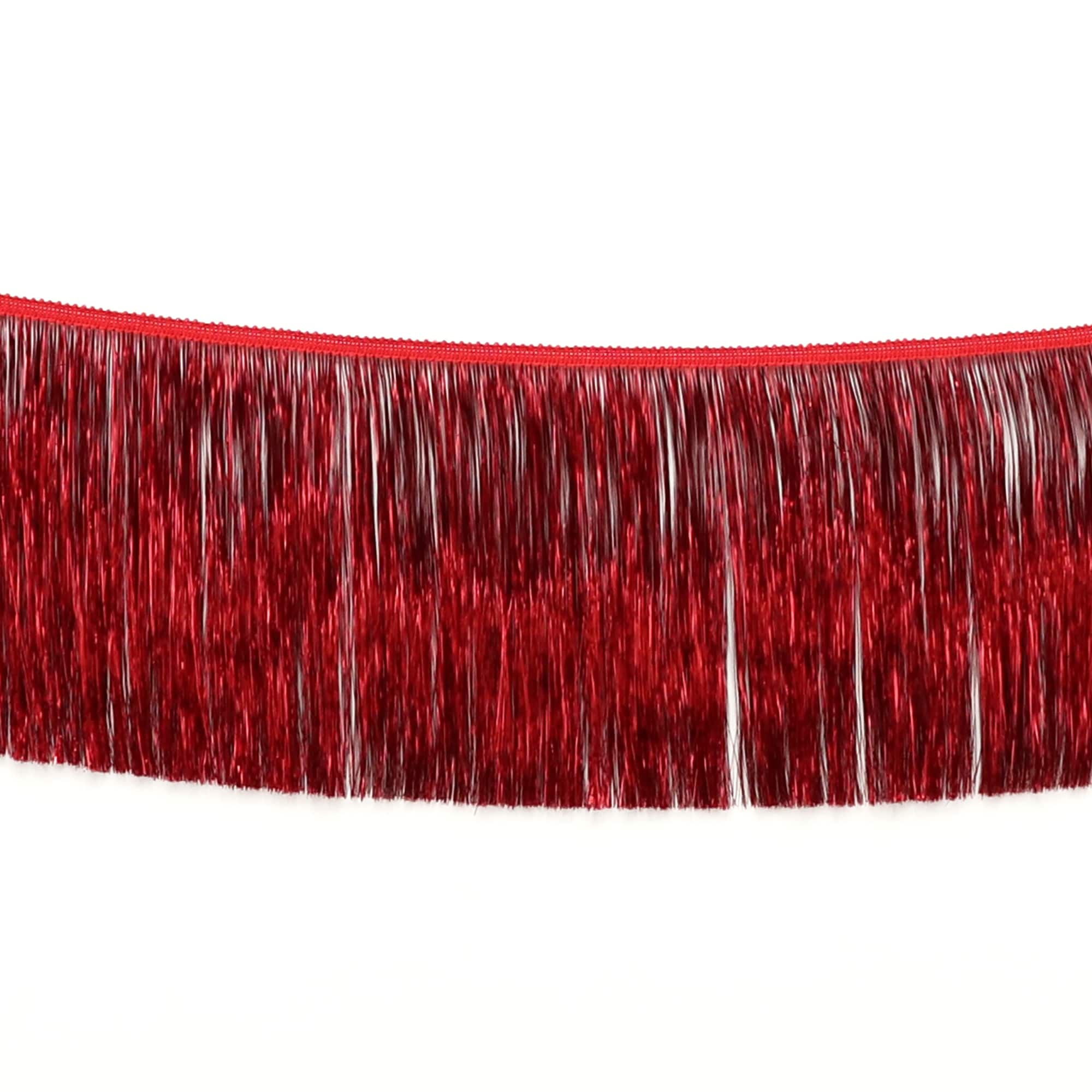 6ft. Red Fringe Table Skirt by Celebrate It™